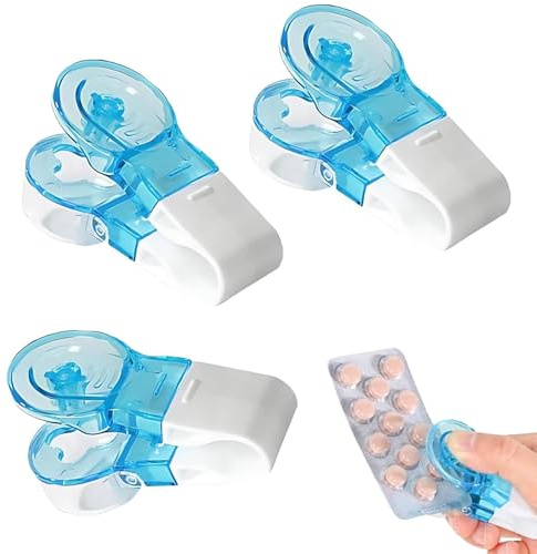 3 Stück Tablettenausdrücker, Tablettenteiler für Medikamenten Dosierung, Effektive Tabletten Zerteiler für Präzise Dosis