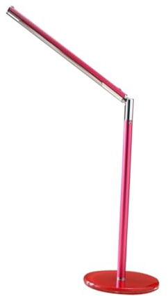 HOMSFOU LED Schreibtischlampe mit Touch Steuerung Dimmbar 360° Drehbar Rotes Metallgehäuse Energiesparende Smd LED für Lesen und Arbeiten