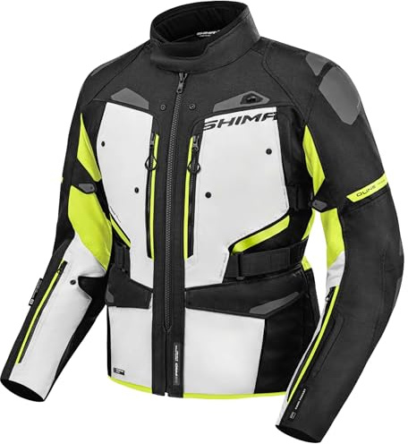 SHIMA Dune Chaqueta Moto Hombre GFLEXX Protector Espalda Hombro Codo Cazadora Motociclista Chaquetas Protecciones Impermeable Moto Armadura Cazadoras Motoero Invierno (Chaqueta Masculinos, Fluo, XL)