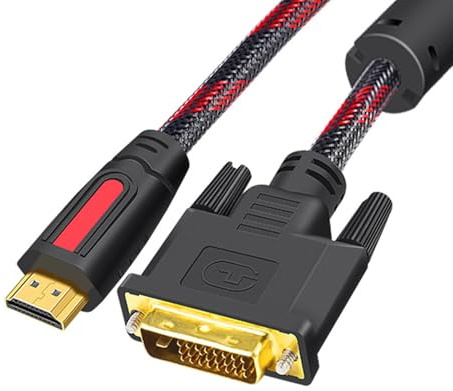 MCAOAL Câble adaptateur vidéo bidirectionnel 4K compatible HDTV, 1,5 m pour projecteurs, ordinateurs portables, téléviseurs, lecteurs PC, adaptateur DVI compatible HDMI