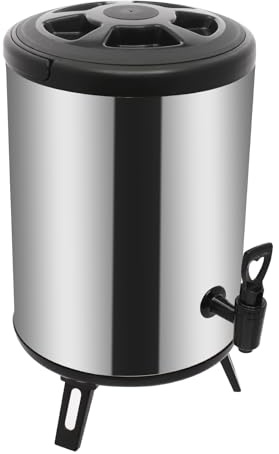 8L Stainless Steel Insulation Bucket with Tap Insulated Drink Dispenser Stainless Steel Cold and Hot Beverage Dispenser Hot and Cold Water or Beverage