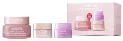 LANEIGE Original Itrio Bouncy & Firm - Gesichtspflege-Set (Bouncy & Firm Eye 20 g + Gesicht 10 ml Sleeping Mask 10 g + Sweet Candy Lip Sleeping Mask (Mini) 3 g