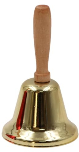 Weihnachts-Handglocke - Rufklingel aus Metall | Glocke mit Holzgriff | Lauter und Klarer Klang für Feiertagszubehör, Rostfreie Oberfläche, Perfekt für Schulveranstaltungen, Partys Festliche Dekoration