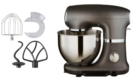 Morphy Richards Stand Mixer, 5.5L, Aluminium Die Casting, Integrated Timer & Scale, 8 Speed Controls, Pulse Setting, Include Accessories Dough Hook, Beater, Whisk, Bowl Cover, 1kw Motor, 400024
