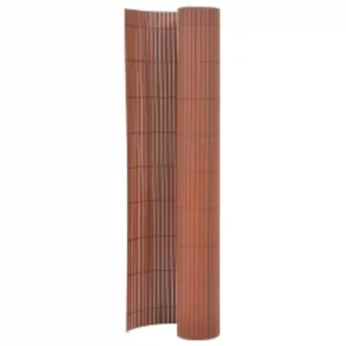 Gartenzaun Doppelseitig 110x400 cm Braun, PVC Sichtschutz Zaun für Garten, flexibel anpassbar, UV- & witterungsbeständig, ideal für Pflanzen