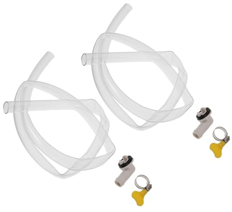Housoutil Juego 2 Mangueras de Drenaje para Aire Acondicionado Portátil de 90 CM Tubo Flexible Resistente al Envejecimiento con Conector y Abrazadera Extensión para Unidades de Ventana