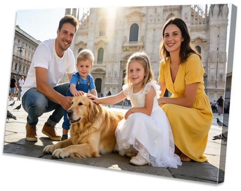 Fotos en lienzo personalizables, sin marco, 60 x 90 cm / 24x35in, póster personalizado con impresión fotográfica, retrato de mascotas, recuerdo de vacaciones, lienzo personalizado para regalos de