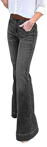 Lanunlly Pantalon Vaquero Mujer Campana Pantalones Skinny Cintura Alta Pantalon Elástico Jeans Flare Tejanos Tallas Grandes Vaqueros Boyfriend Casual Comodos Elegantes Vintage