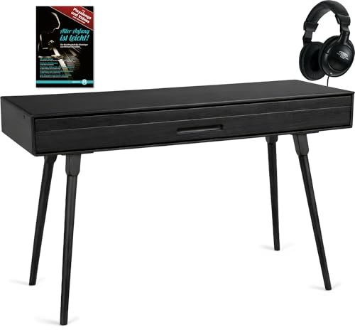 Classic Cantabile DP-730 SM Digitalpiano Set - 88 Tasten mit Hammermechanik - versenkbare Tastatur im Sideboard-Design - 3 Pedale - Kopfhörer und Klavierschule inklusive - Schwarz matt