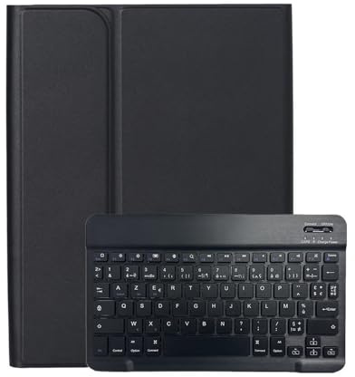 HongHeFu Accessories, Detachable Black Keyboard & Mouse, Slim Lightweight Leather Stand Case compatible with Samsung Galaxy Tab A8 10.5 inch X200/X205(Black+Arabic Keyboard)