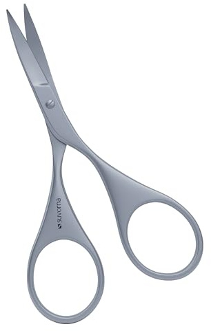 Suvorna Ador Augenbrauen-Trimmschere – Kleine Schere für Bart, Schnurrbart, Gesichts-, Wimpern-, Nasen- und Ohrenhaare – Gebogene Schere für Männer und Frauen, Pflegeschere für Friseure und Profis