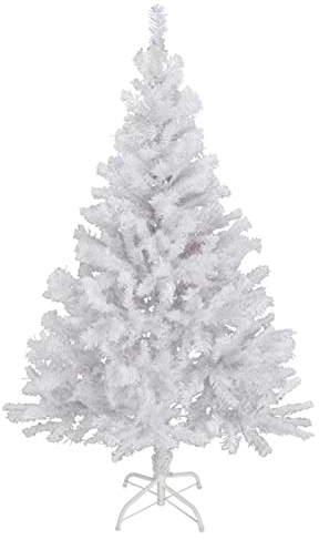 Künstlicher Weihnachtsbaum weiß inklusive Metall Ständer - 120 cm - Kunst Tannenbaum mit Baumständer klappbar - Weihnachtsdeko Christbaum Schneetanne Weihnachtstanne Kunstschnee Tanne unecht