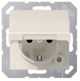 Jung 1520 BFKL Schuko Steckdose 16 A 250 V bruchsicher mit Klappdeckel Serie AS 500 weiß 250 V