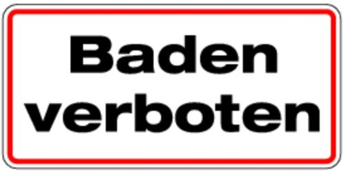 LEMAX® Hinweisschild, Baden verboten 170 x 350 mm Alu geprägt 0 350x170mm