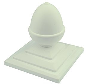 10 x Linic Acorn Top Fence Finial & 3 Fence Post Cap. Rot Proof, UK Made. (GT0012) Free UK Postage (White)