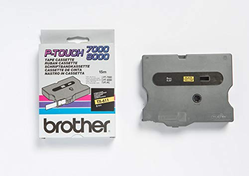 Brother TX611 Thermodirektdrucktechnologie Schwarz/Gelb