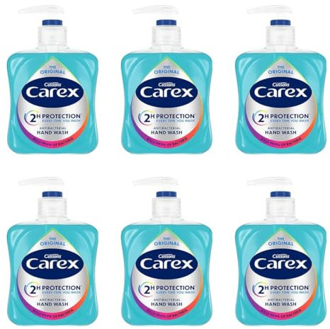 Carex Original Antibacterial Hand Wash, Clean & Protect Hands, Bulk Buy, Pack of 6 x 250 ml (Packaging may vary)