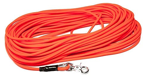 Mystique® Biothane Schleppleine rund 8mm neon orange 7,5m Scherenkarabinerhaken