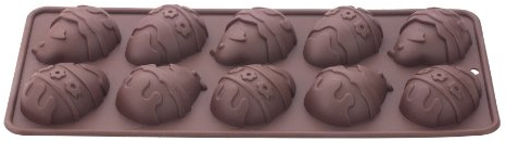 Tala 10 Easter Egg Shape Silicone Chocolate Moulds, Brown