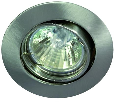 Rutec Alu-Druckguss-Einbaustrahler für MR11 (Ø 3.5cm), IP20, Ø 6.3cm, mit Sprengring, ohne Fassung, schwenkbar, Eisen gebürstet