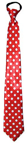 Das Kostümland Fifties Krawatte mit Punkten | 50er 60er Jahre Zubehör Tellerröcke Petticoats Polka Dot Herren Damen Punktmuster necktie Mottoparty Fasching Altweiberfasching