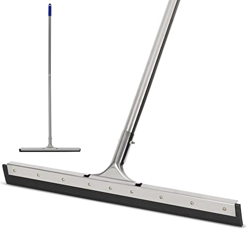 Floor Squeegee Scrubber 55inch Long Stainless Steel Handle with 22inch Wide Silicon Rubber Blade - Perfect Squeegee Broom for Floor Washing and Drying Shower Glass, Marble, Wood Surfaces