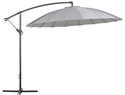 Beliani Modern Outdoor Garden Cantilever Parasol Dark Grey Polyester Canopy Calabria II