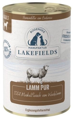 Lakefields MANUFAKTUR Ergänzungsfutter Lamm PUR für Hunde, Größe:12 x 400 g