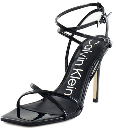 Calvin Klein Damen Tegin Sandale mit Absatz, Schwarz 001, 39 EU