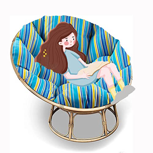 SRHWBF Papasan-Kissen Papasansessel Kissen Papasan-Sitzkissen Stuhlkissen Für Innen Balkon Draus Schaukelstuhlkissen (NUR Kissen) (F24 Ø140cm/55.1 in)