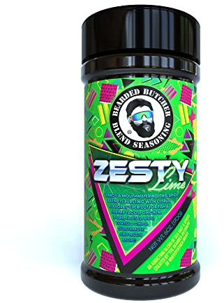 Bearded Butchers Zesty Lime Blend Seasoning, 6 oz Shaker - Tangy Lime and Savory Seasonings, Perfect for Fish, Shrimp Tacos, Guacamole, Chip Dips, and More! No MSG, Gluten-Free