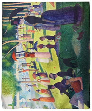 GFM® Seidenmischung Malkunst basierter Schal (VSLK-Seurat-A Sunday on La Grande)