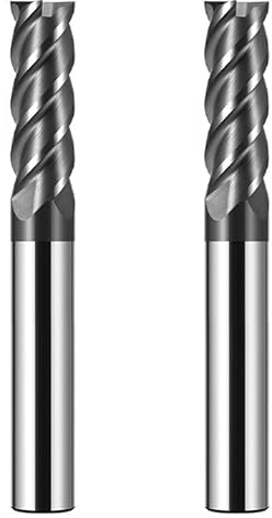 CREEYA 2 Stücke Hartmetall Schaftfräser 8mm, 4 Zähne/4 Schneiden CNC Fräser, HRC 55, AlTiN Schwarz Beschichtung, VHM Fräser CNC 8mm Für Stahl Metall Holz Acryl Kunststoff(8mm)