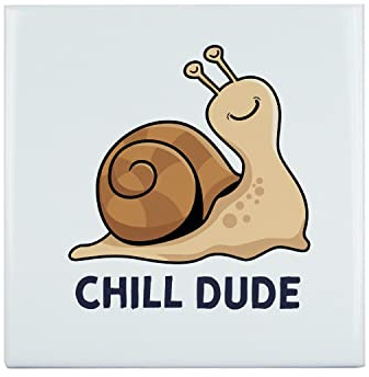 Carreau Céramique Décoratif 15,2 x 15,2 cm - Chill Dude Escargot Lent Enfant Humour