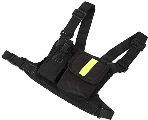 JEOZBM Funk-Brustgurt, Nylon-Brusttasche Vorne, Brustgurt-Halter, Funk-Holster-Weste-Rig für Zwei-Wege-Funk-Walkie-Talkie