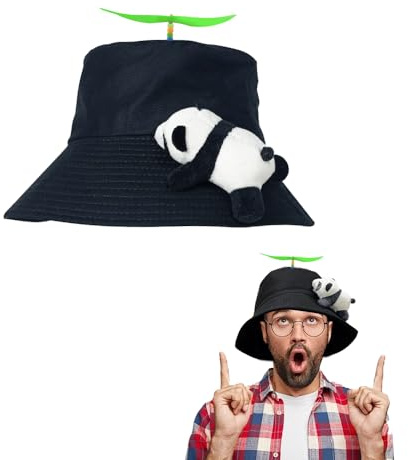 SIEBOLD Gorra Helice,Sombrero de Hélice Sombrero de Pescador Helicóptero Hélice Gorras de Panda Colorido con hélice Fluorescente para Apto para Adulto（58cm）