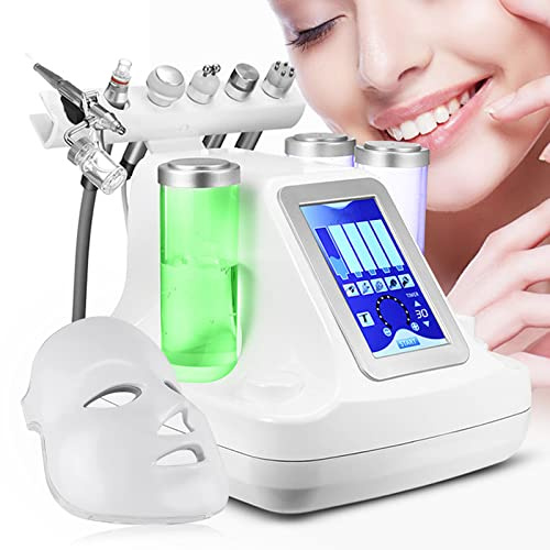 7 in 1 Wasser Sauerstoff Hydro Facial Gerät: Dermabrasion, Hydro Tiefenreinigung mit LED-Maske & Kleine Blase Jet Peel Funktion