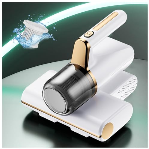 BesBet Aspirateur à Main Anti-Acariens, éLimine 99,9% des BactéRies, AllergèNes, Acariens Nettoyant Matelas avec LumièRe UV Et Vibration Nettoyant Matelas pour Le Nettoyage,White