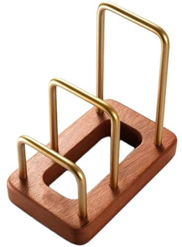 Baokuan Chopping Board Rack with Wood Base Multi Layer Lid Holder Baking Pan Storage Organiser Cabinet Accessory for Home Kitchen