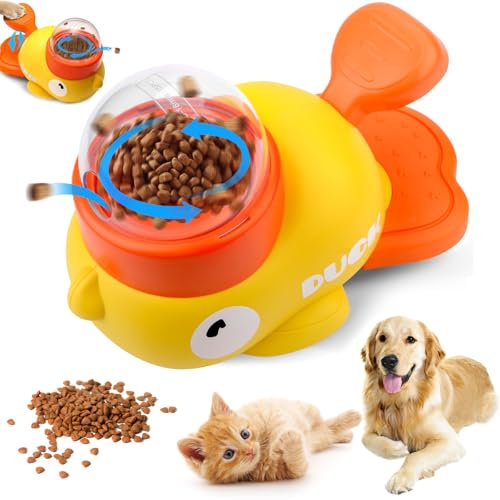 Pipihome Entenform Intelligenzspielzeug für Hunde, Katzen, Slow Feeder Hund Katze Hundespielzeug Intelligenz, Interaktives Hundespielzeug Dog Treats Haustier Futterspender Power Ball
