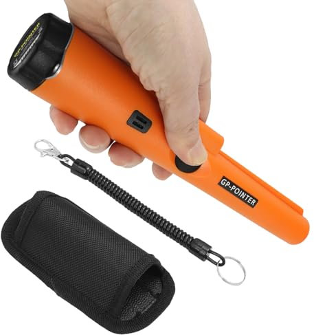QWORK® Metalldetektor Pinpointer, IP66 wasserdicht und 360°Scan, Tragbar Metallsuchgerät, Batterie Nicht im Lieferumfang enthalten