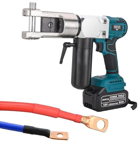Hydraulic Swaging Tool, Hydraulic Cable Crimper, Cordless Crimping Tool Kits, Rechargeable Terminal Cable Pliers, Cable Lug Crimping Machine, Lower Noise,B-with11Dies