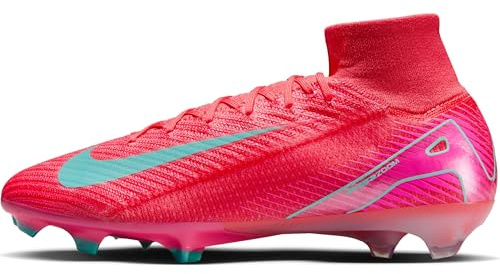 Nike Mercurial Superfly 10 Elite Botas de fútbol de Perfil Alto FG, Soccer Shoe Hombre, Ember Glow/Aurora Green, 42.5 EU