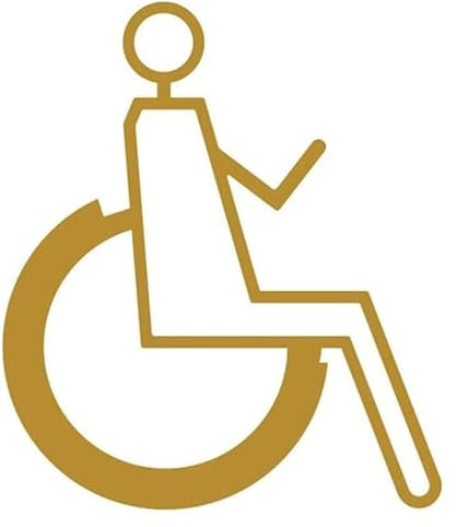 Panneau mural de porte de salle de bain/toilettes/WC, panneau de toilettes, autocollants muraux autocollants, symbole de toilettes for handicapés, panneau WC, for hôtel, magasin, restaurant(Gold,155mm