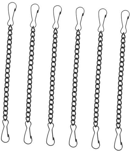 POPETPOP 6 Stück Türschilder Hängende Metallketten Schwarz 10cm Brandschutzschilder Aufhängeketten für Glasfenster Innen Multifunktionale Befestigung ohne Werkzeug