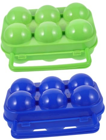 Yardwe Caja de Huevos Portátil con Asa, 6 Ranuras, 2 Unidades