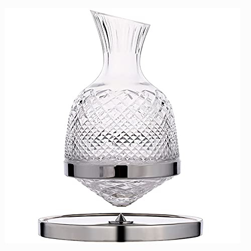 Decanter per vino con design girevole a 360°, cristallo intagliato a mano per una migliore aerazione, perfetto per feste e regali