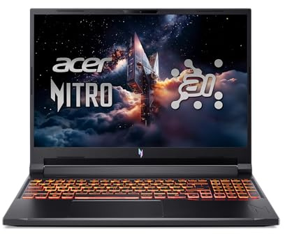 Acer Nitro V 16 AI Copilot+ PC Gaming Laptop | AMD Ryzen AI 5 340 Processore | NVIDIA GeForce RTX 5060 Laptop GPU | 16 WUXGA IPS 180Hz Display | 16GB DDR5 | 512GB Gen 4 SSD | Wi-Fi 6E | ANV16-61-R2QY