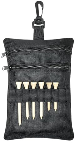 Golf-Pouch-Tasche - Eißverschluss Gürteltasche, Bag Accessories Valuables Pouch Bags, Pocket Zipper Hook with 10 Pcs Wood Golf Tees for Men Women | Gürtel Rucksack Outdoor Übung Reise Frauen Go