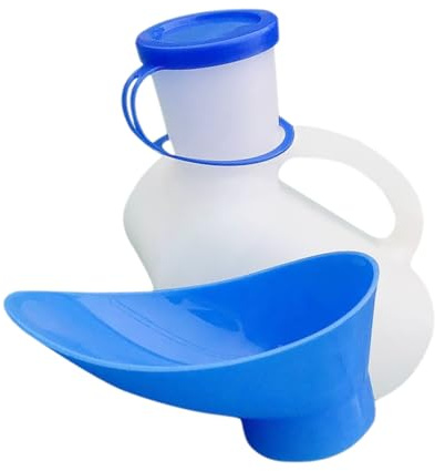 Mikinona Urinalflasche mit Deckel für Männer 1000ml aus Pe Auslaufsicher und Druckfest für Pflege und Nachtnutzung